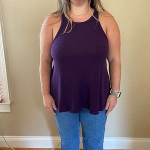 free people Plum cotton razorback tank